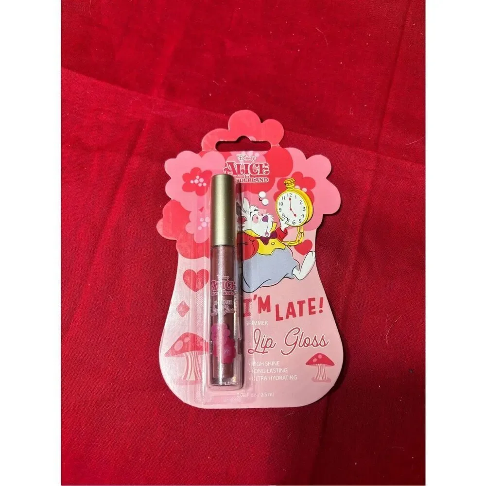 New Disney Alice in Wonderland Pink Lip Gloss Set of 4